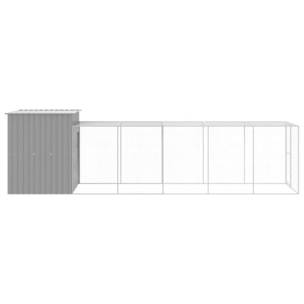 vidaXL Chicken Cage with Run Light Gray 65"x259.4"x71.3" Galvanized Steel - Image 4