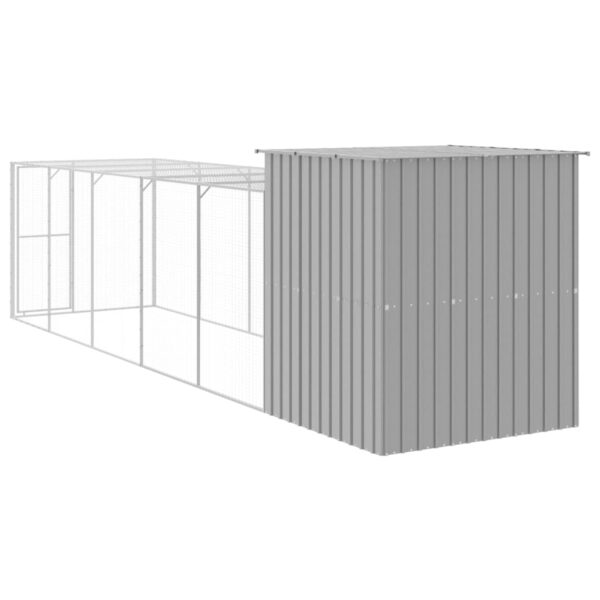 vidaXL Chicken Cage with Run Light Gray 65"x259.4"x71.3" Galvanized Steel - Image 5