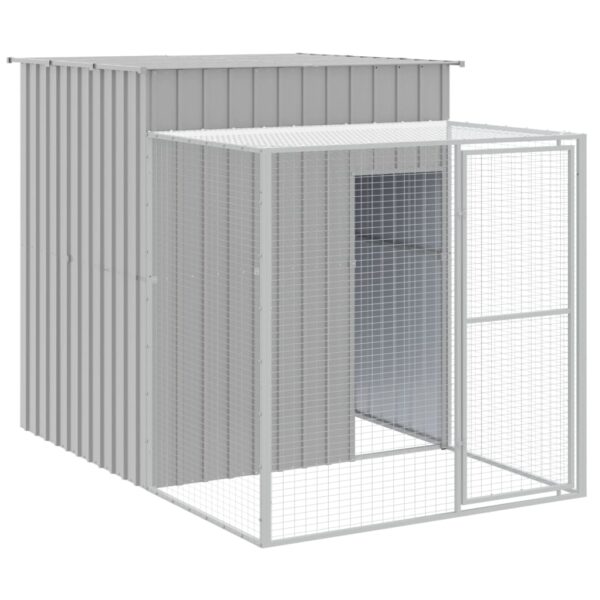 vidaXL Chicken Cage with Run Light Gray 65"x259.4"x71.3" Galvanized Steel - Image 6