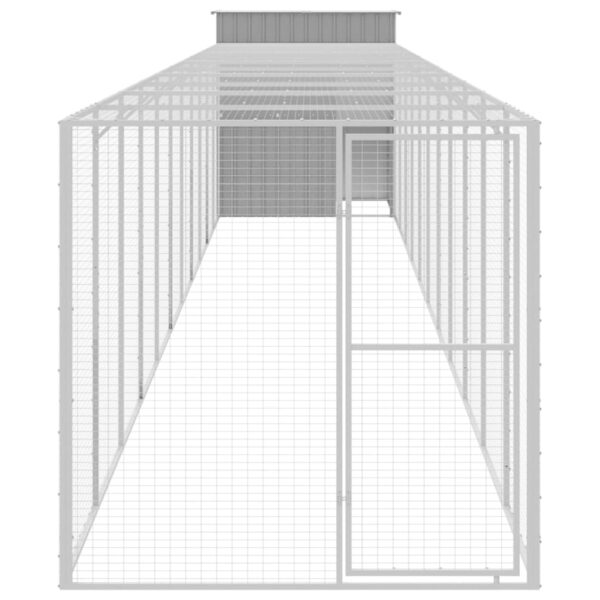 vidaXL Chicken Cage with Run Light Gray 65"x500.4"x71.3" Galvanized Steel - Image 3