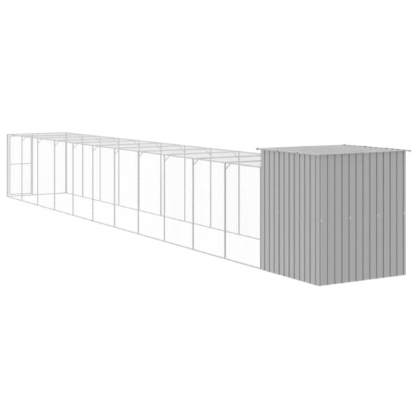 vidaXL Chicken Cage with Run Light Gray 65"x500.4"x71.3" Galvanized Steel - Image 5