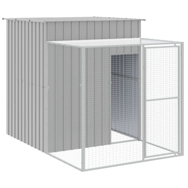 vidaXL Chicken Cage with Run Light Gray 65"x500.4"x71.3" Galvanized Steel - Image 6