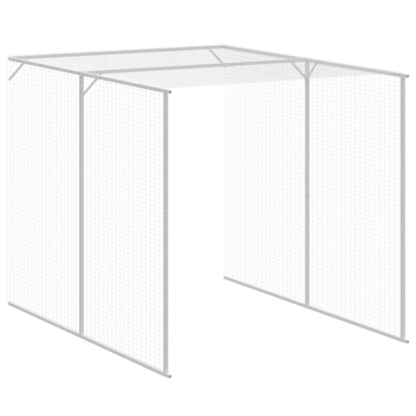 vidaXL Chicken Cage with Run Light Gray 65"x500.4"x71.3" Galvanized Steel - Image 7