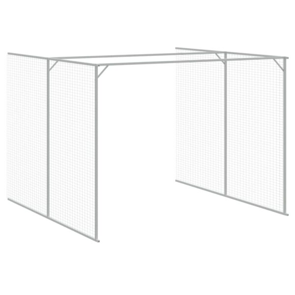 vidaXL Dog House with Run Anthracite 84.3"x179.9"x71.3" Galvanized Steel - Image 7