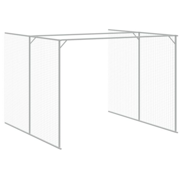 vidaXL Dog House with Run Anthracite 84.3"x260.2"x71.3" Galvanized Steel - Image 7