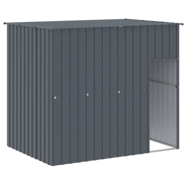 vidaXL Dog House with Run Anthracite 84.3"x260.2"x71.3" Galvanized Steel - Image 6