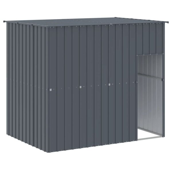 vidaXL Dog House with Run Anthracite 84.3"x340.6"x71.3" Galvanized Steel - Image 6