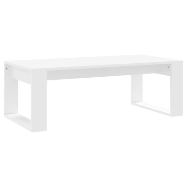 vidaXL Coffee Table White 40.2"x19.7"x13.8" Engineered Wood - Image 2