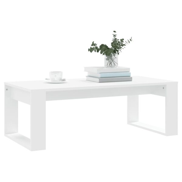 vidaXL Coffee Table White 40.2"x19.7"x13.8" Engineered Wood - Image 3