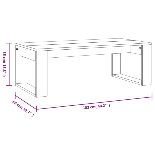 vidaXL Coffee Table White 40.2"x19.7"x13.8" Engineered Wood - Image 9