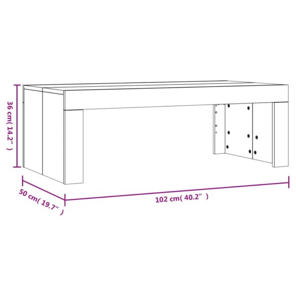 vidaXL Coffee Table Black 40.2"x19.7"x14.2" Engineered Wood - Image 9