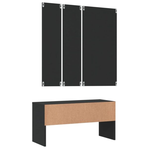 vidaXL Hallway Furniture Set Black Engineered Wood - Image 6