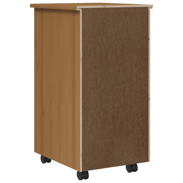 vidaXL Rolling Cabinet with Drawers MOSS Honey Brown Solid Wood Pine - Image 6