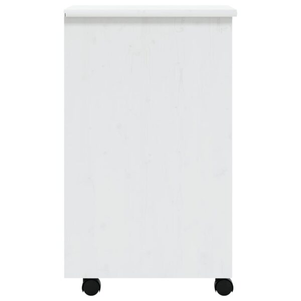 vidaXL Rolling Cabinet with Drawers MOSS White Solid Wood Pine - Image 5