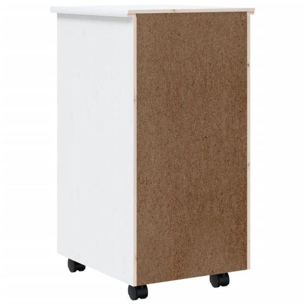 vidaXL Rolling Cabinet with Drawers MOSS White Solid Wood Pine - Image 6