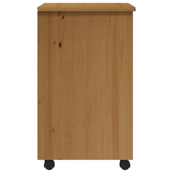 vidaXL Rolling Cabinet with Drawers MOSS Honey Brown Solid Wood Pine - Image 5