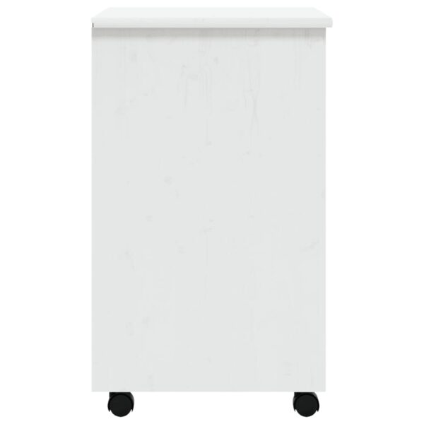 vidaXL Rolling Cabinet with Drawers MOSS White Solid Wood Pine - Image 5