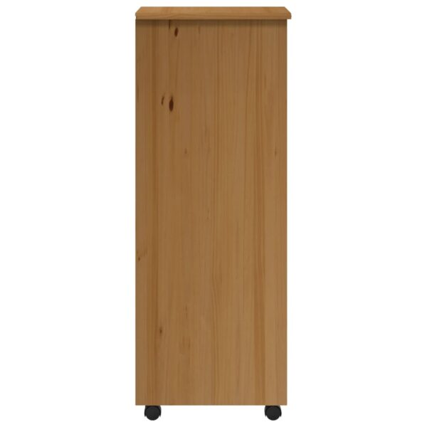 vidaXL Rolling Cabinet with Drawers MOSS Honey Brown Solid Wood Pine - Image 5