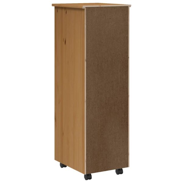 vidaXL Rolling Cabinet with Drawers MOSS Honey Brown Solid Wood Pine - Image 6