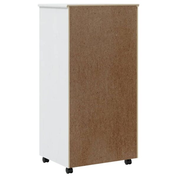 vidaXL Rolling Cabinet with Drawers MOSS White Solid Wood Pine - Image 6