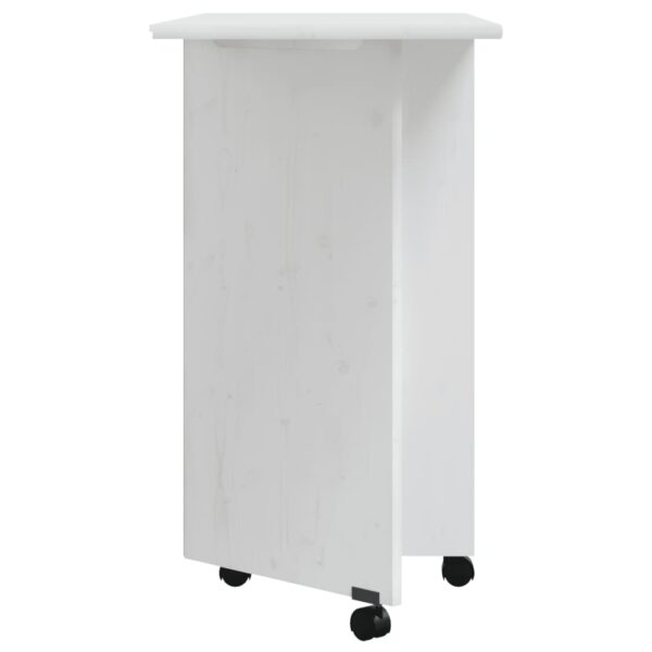 vidaXL Rolling Cabinet with Desk MOSS White Solid Wood Pine - Image 5