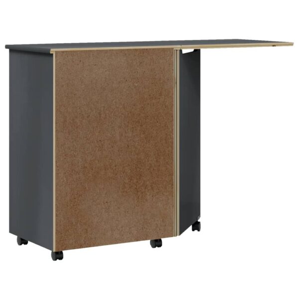 vidaXL Rolling Cabinet with Desk MOSS Gray Solid Wood Pine - Image 6