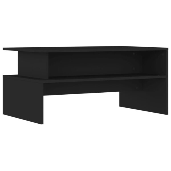 vidaXL Coffee Table Black 35.4"x21.7"x16.7" Engineered Wood - Image 2