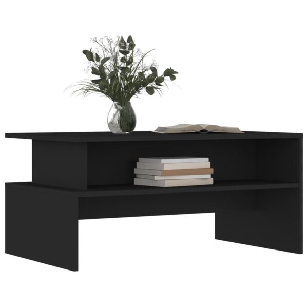 vidaXL Coffee Table Black 35.4"x21.7"x16.7" Engineered Wood - Image 3