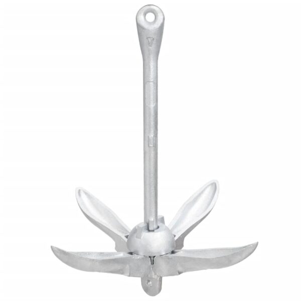 vidaXL Folding Anchor Silver 3.3 lb Malleable Iron - Image 3