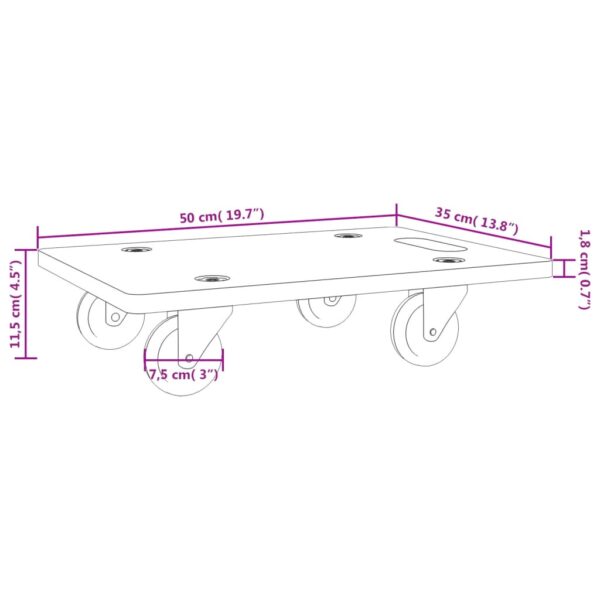 vidaXL Dolly Trolleys 2 pcs Rectangular 19.7"x13.8"x4.5" - Image 9