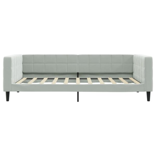 vidaXL Day Bed Light Gray 39.4"x74.8" Twin Velvet - Image 3