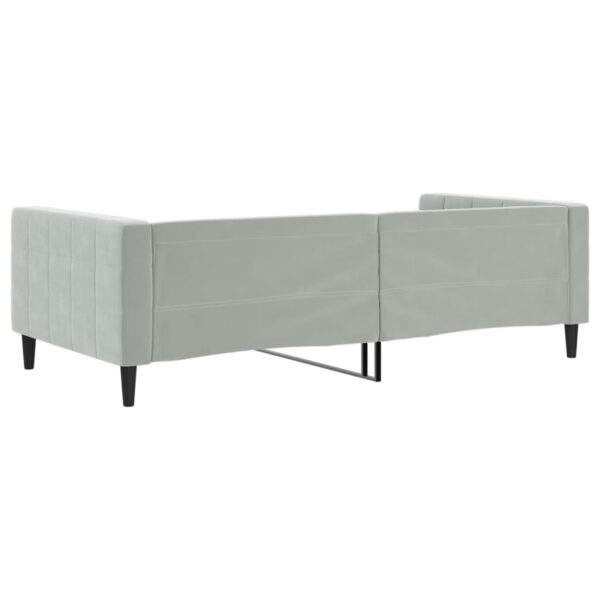 vidaXL Day Bed Light Gray 39.4"x74.8" Twin Velvet - Image 5