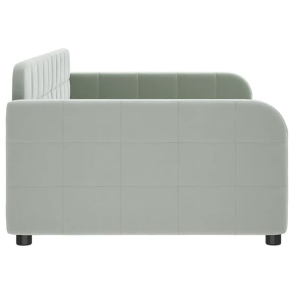 vidaXL Day Bed Light Gray 39.4"x74.8" Twin Velvet - Image 4