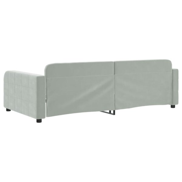 vidaXL Day Bed Light Gray 39.4"x74.8" Twin Velvet - Image 5