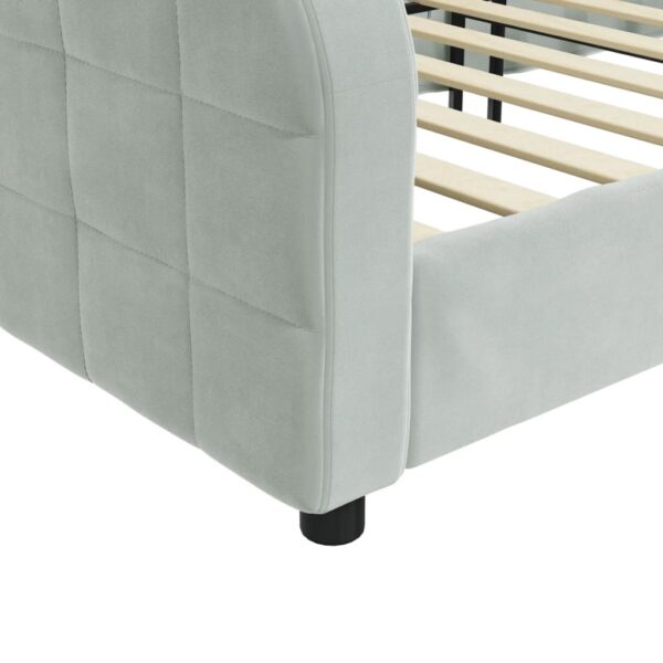 vidaXL Day Bed Light Gray 39.4"x74.8" Twin Velvet - Image 6