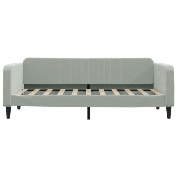 vidaXL Day Bed Light Gray 39.4"x74.8" Twin Velvet - Image 3