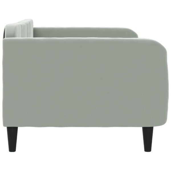 vidaXL Day Bed Light Gray 39.4"x74.8" Twin Velvet - Image 4