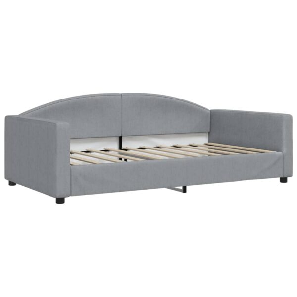 vidaXL Day Bed Light Gray 39.4"x74.8" Twin Fabric - Image 2