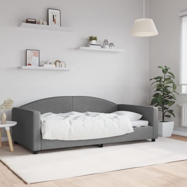 vidaXL Day Bed Dark Gray 39.4"x74.8" Twin Fabric