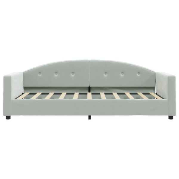 vidaXL Day Bed Light Gray 39.4"x74.8" Twin Velvet - Image 3