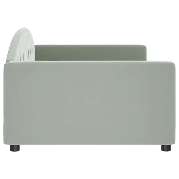 vidaXL Day Bed Light Gray 39.4"x74.8" Twin Velvet - Image 4