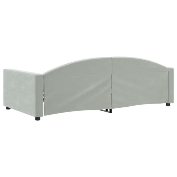 vidaXL Day Bed Light Gray 39.4"x74.8" Twin Velvet - Image 5