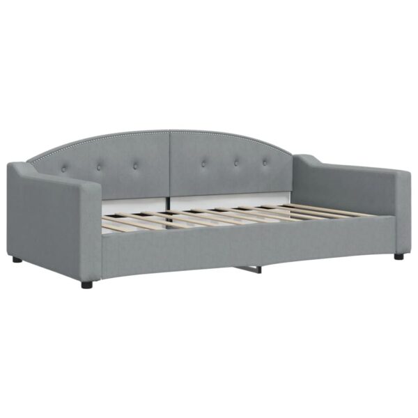 vidaXL Day Bed Light Gray 39.4"x74.8" Twin Fabric - Image 2