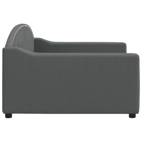 vidaXL Day Bed Dark Gray 39.4"x74.8" Twin Fabric - Image 4