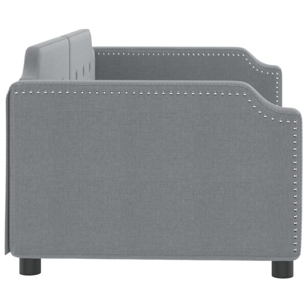 vidaXL Day Bed Light Gray 39.4"x74.8" Twin Fabric - Image 4