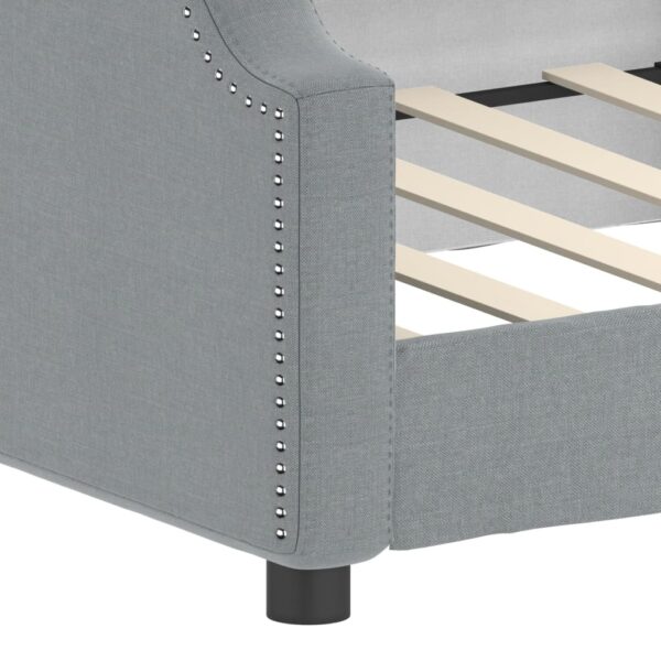 vidaXL Day Bed Light Gray 39.4"x74.8" Twin Fabric - Image 6