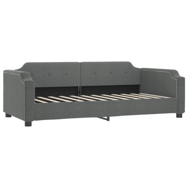 vidaXL Day Bed Dark Gray 39.4"x74.8" Twin Fabric - Image 2