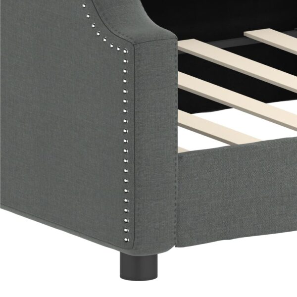 vidaXL Day Bed Dark Gray 39.4"x74.8" Twin Fabric - Image 6