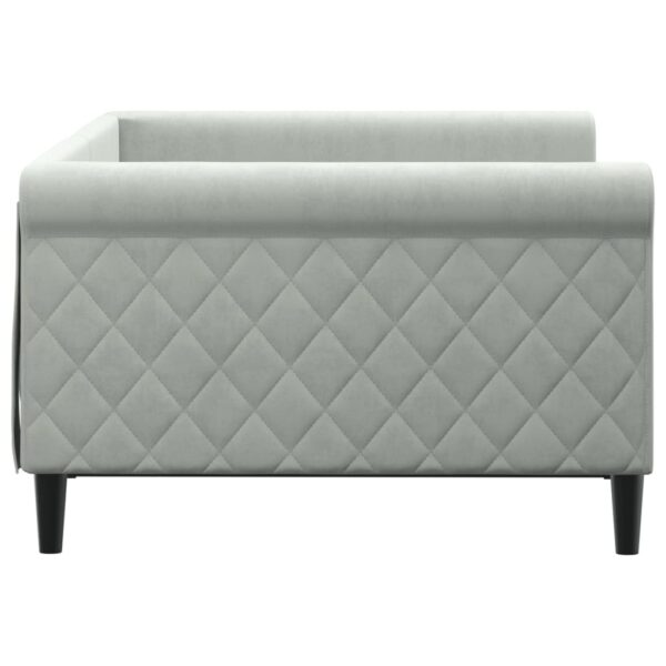 vidaXL Day Bed Light Gray 39.4"x74.8" Twin Velvet - Image 4