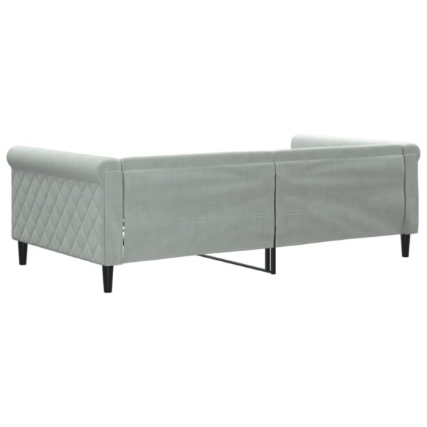 vidaXL Day Bed Light Gray 39.4"x74.8" Twin Velvet - Image 5